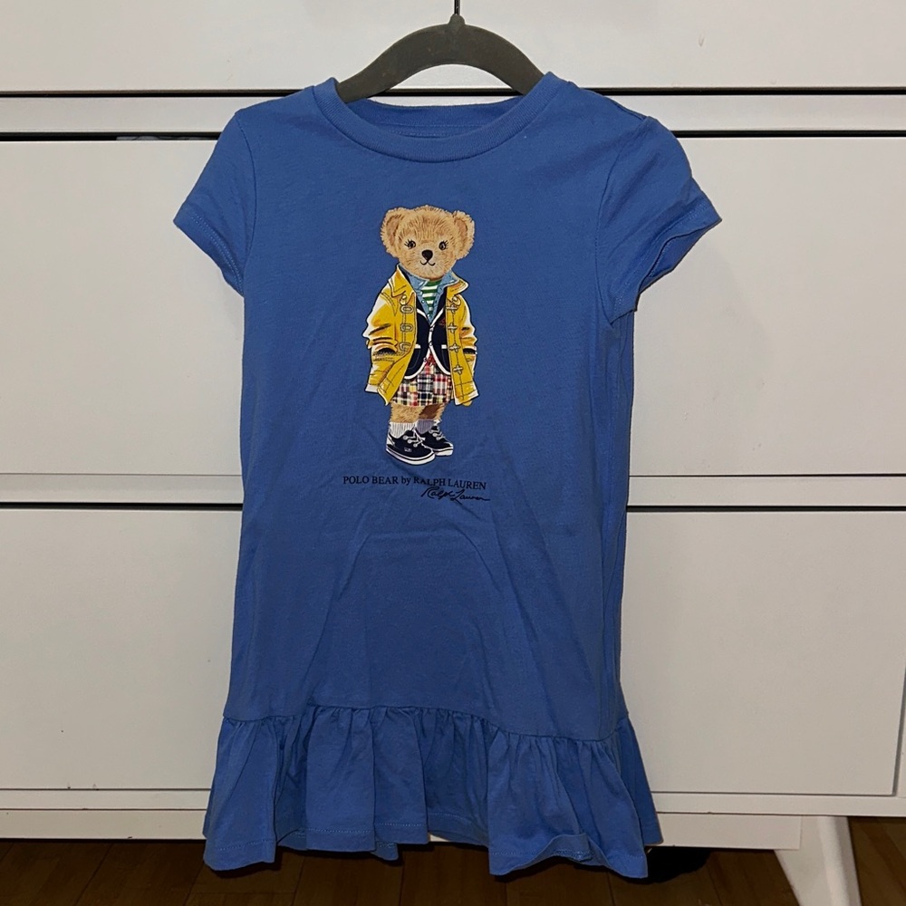Girl Blue Polo Bear Dress
